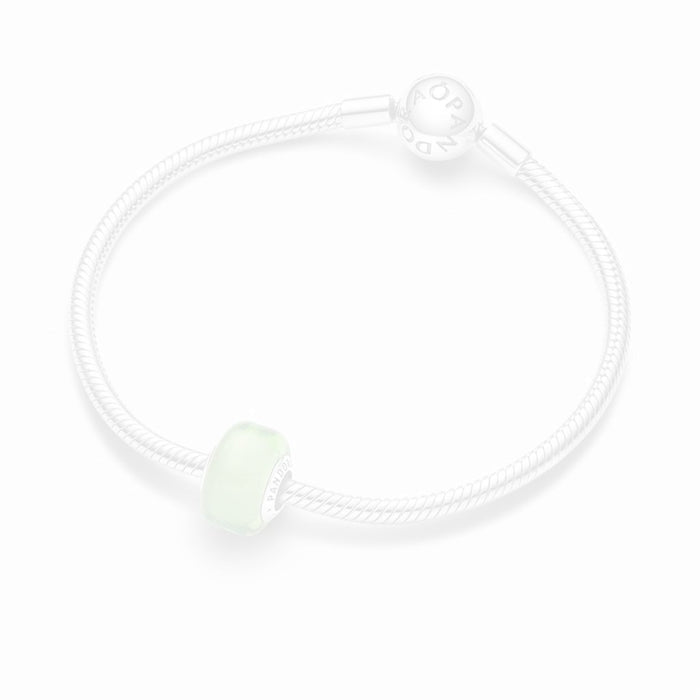 PANDORA : Green Mini Murano Glass Charm in Sterling Silver - PANDORA : Green Mini Murano Glass Charm in Sterling Silver