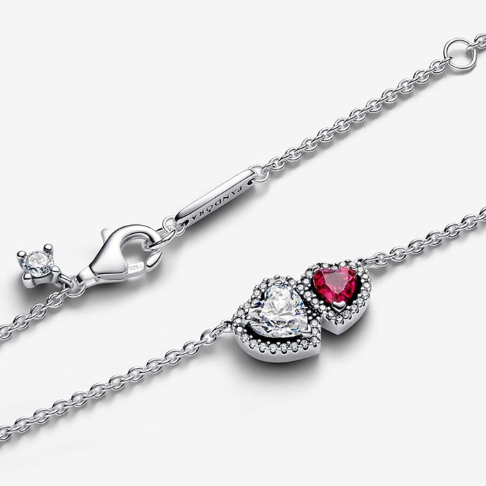 PANDORA : Halo Hearts Pendant Necklace - PANDORA : Halo Hearts Pendant Necklace