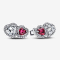 PANDORA : Halo Hearts Stud Earrings - PANDORA : Halo Hearts Stud Earrings