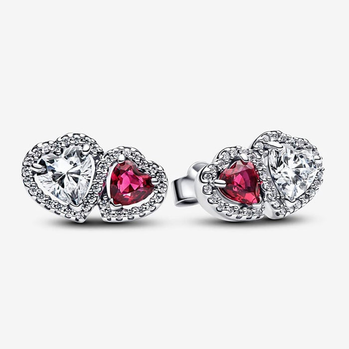 PANDORA : Halo Hearts Stud Earrings - PANDORA : Halo Hearts Stud Earrings