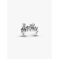Pandora Handwritten Family Charm in sterling silver displayed on white background.