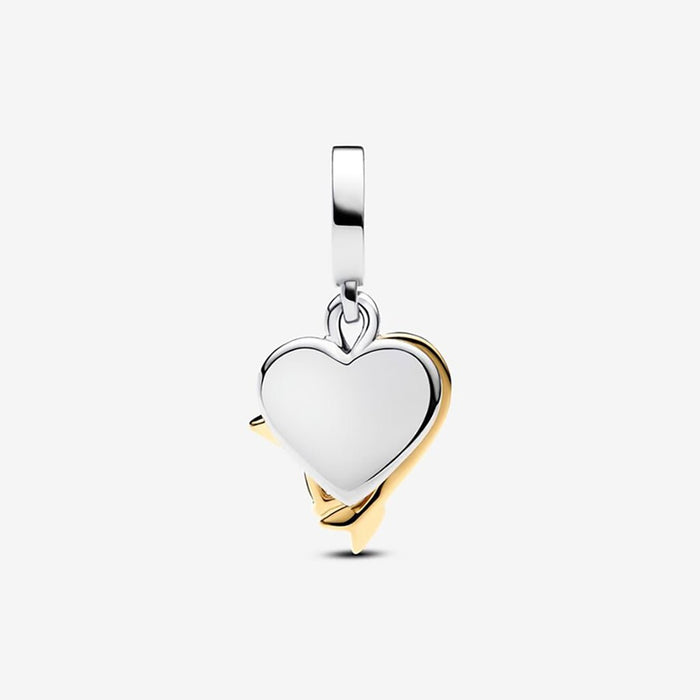 PANDORA : Heart & Arrow Double Dangle Charm - PANDORA : Heart & Arrow Double Dangle Charm