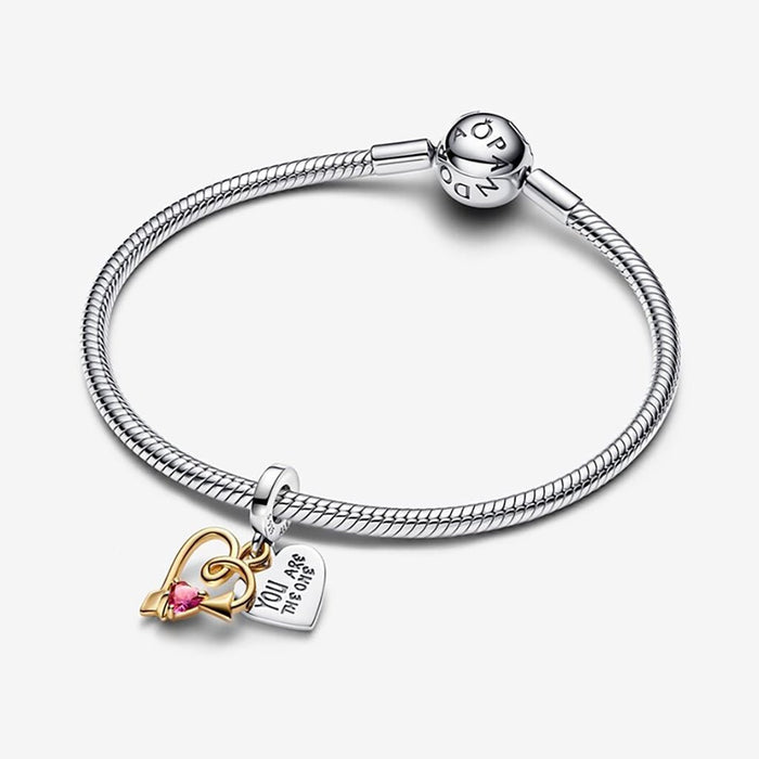 PANDORA : Heart & Arrow Double Dangle Charm - PANDORA : Heart & Arrow Double Dangle Charm