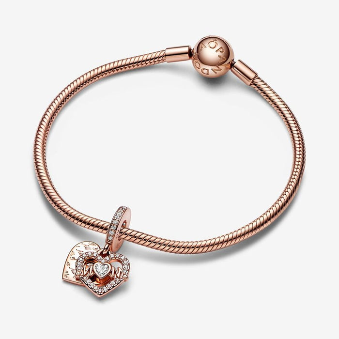"PANDORA : Heart & Mum Dangle Charm -"