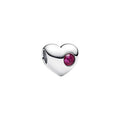 This Pandora July Engravable True Red Stone Heart Charm brings a vibrant and personal touch to your Pandora collection.