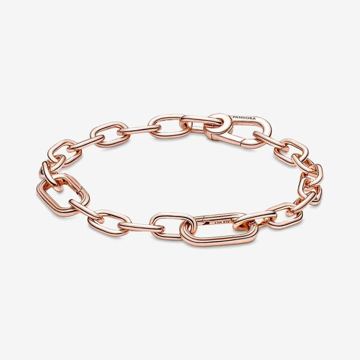 "PANDORA : Link Chain Bracelet with 2 Connectors in Rose Gold - Pandora ME collection"