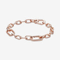 "PANDORA : Link Chain Bracelet with 2 Connectors in Rose Gold - Pandora ME collection"