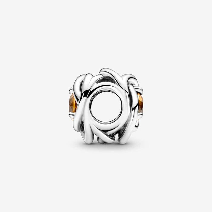 "PANDORA : November Honey Eternity Circle Charm -"