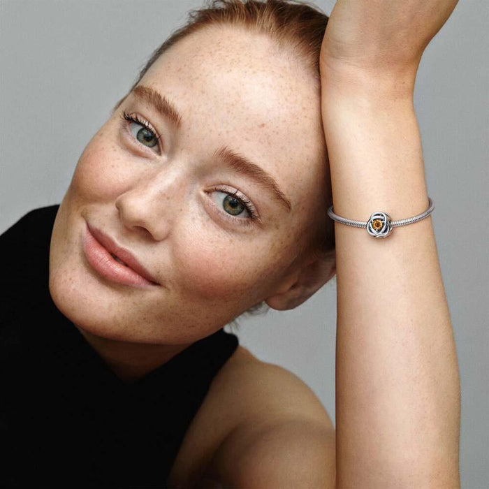 "PANDORA : November Honey Eternity Circle Charm -"