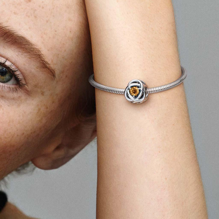 "PANDORA : November Honey Eternity Circle Charm -"