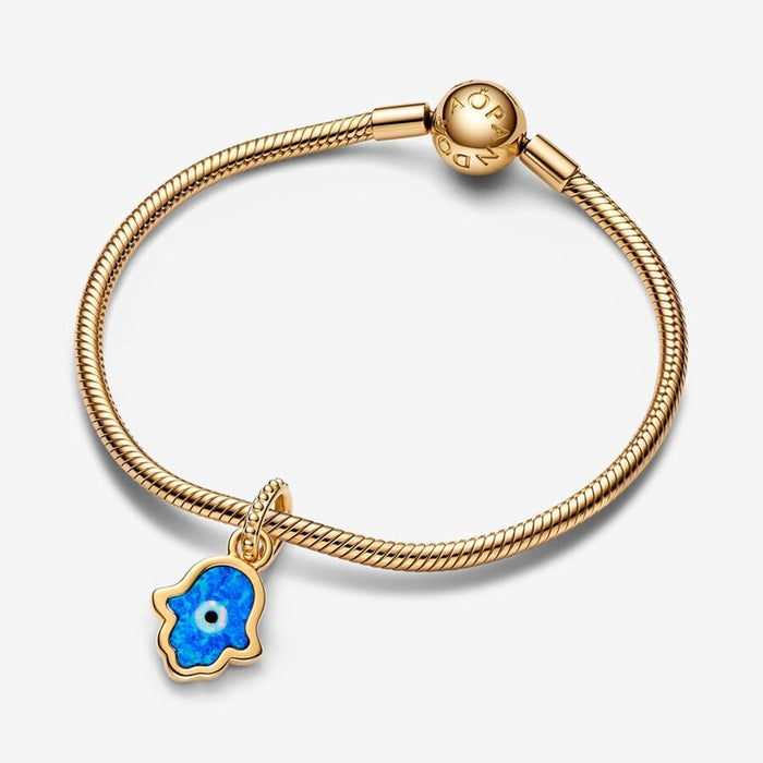 "PANDORA : Opalescent Blue Hamsa Hand Dangle Charm - PANDORA : Opalescent Blue Hamsa Hand Dangle Charm"