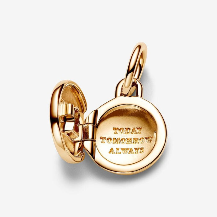PANDORA : Openable & Engravable Love Locket Dangle Charm - 14k Gold-plated unique metal blend - PANDORA : Openable & Engravable Love Locket Dangle Charm - 14k Gold-plated unique metal blend