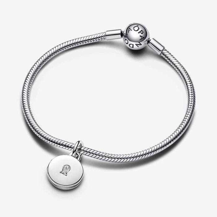 ANDORA : Openable & Engravable Love Locket Dangle Charm - Sterling Silver - ANDORA : Openable & Engravable Love Locket Dangle Charm - Sterling Silver