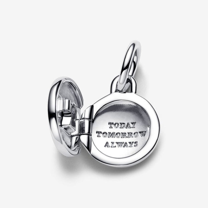 ANDORA : Openable & Engravable Love Locket Dangle Charm - Sterling Silver - ANDORA : Openable & Engravable Love Locket Dangle Charm - Sterling Silver