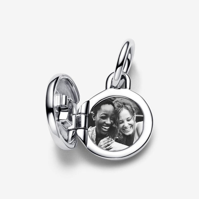 ANDORA : Openable & Engravable Love Locket Dangle Charm - Sterling Silver - ANDORA : Openable & Engravable Love Locket Dangle Charm - Sterling Silver