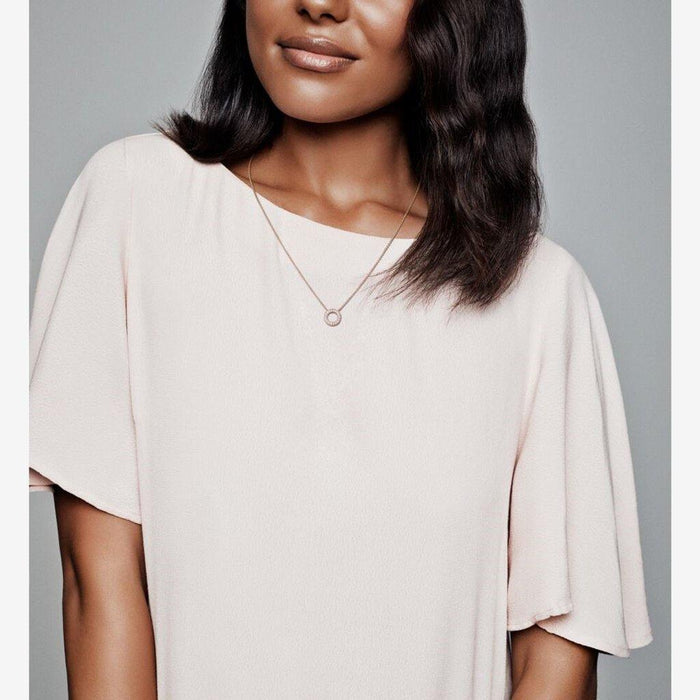 "PANDORA : Pandora Logo Pavé Circle Collier Necklace -"
