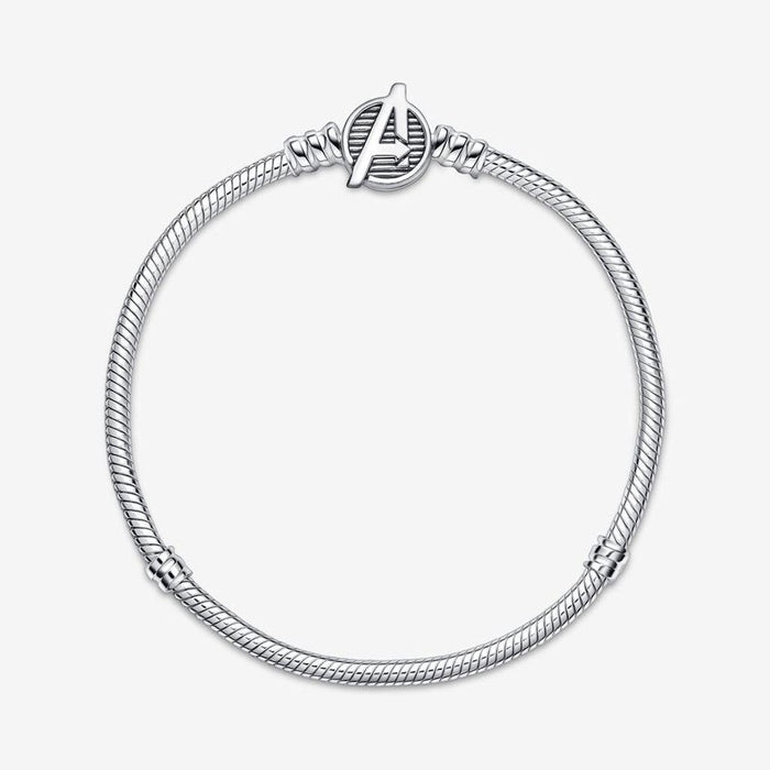 "PANDORA : Pandora Moments Marvel The Avengers Logo Clasp Snake Chain Bracelet -"