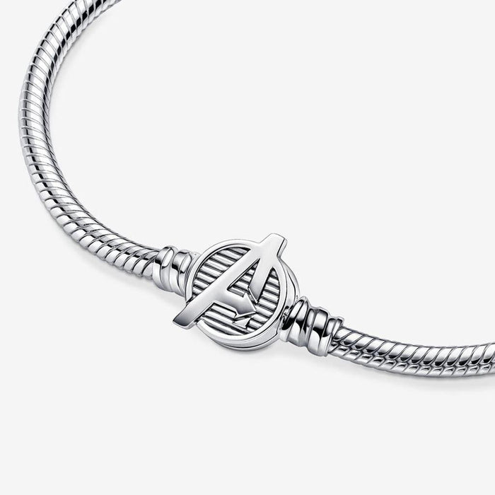 "PANDORA : Pandora Moments Marvel The Avengers Logo Clasp Snake Chain Bracelet -"
