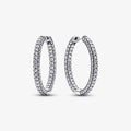 PANDORA : Pandora Timeless Pavé Single-row Hoop Earrings - PANDORA : Pandora Timeless Pavé Single-row Hoop Earrings