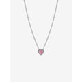PANDORA : Pink Elevated Heart Necklace - Silver/Pink