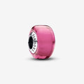 PANDORA : Pink Mini Murano Glass Charm in Sterling Silver - PANDORA : Pink Mini Murano Glass Charm in Sterling Silver