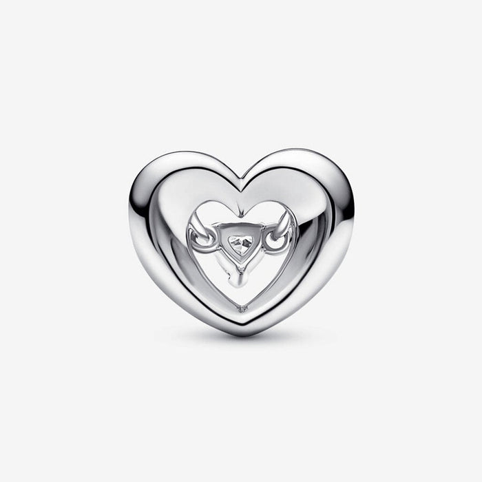 "PANDORA : Radiant Heart & Floating Stone Charm -"