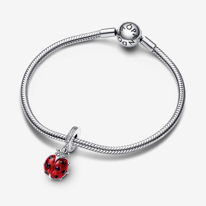 "PANDORA : Red Ladybird Dangle Charm -"