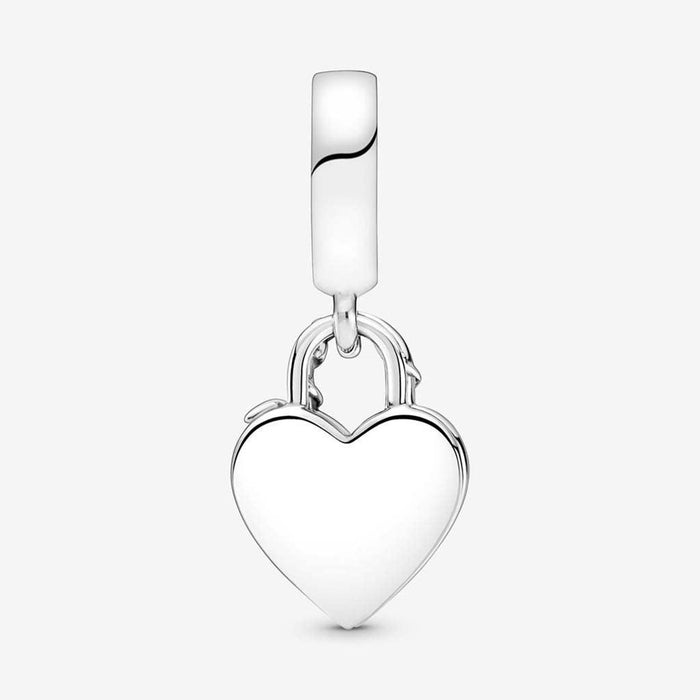 "PANDORA : Rose Heart Padlock Dangle Charm -"