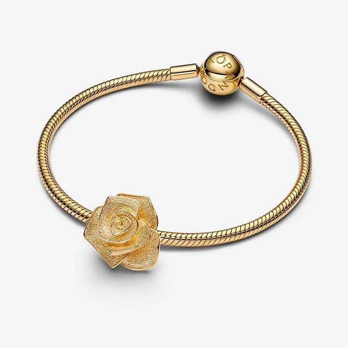PANDORA : Rose in Bloom Oversized Charm - PANDORA : Rose in Bloom Oversized Charm