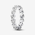 PANDORA : Row of Hearts Eternity Ring - Sterling Silver - PANDORA : Row of Hearts Eternity Ring - Sterling Silver