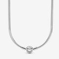 Pandora Snake Chain Necklace in sterling silver with signature Pandora barrel clasp