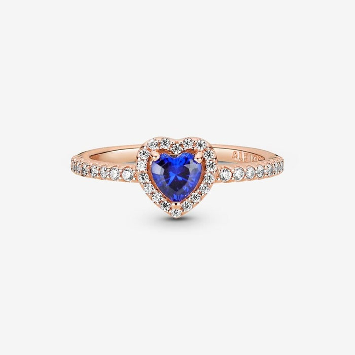 "PANDORA : Sparkling Blue Elevated Heart Ring - PANDORA : Sparkling Blue Elevated Heart Ring"