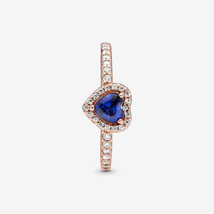 "PANDORA : Sparkling Blue Elevated Heart Ring - PANDORA : Sparkling Blue Elevated Heart Ring"