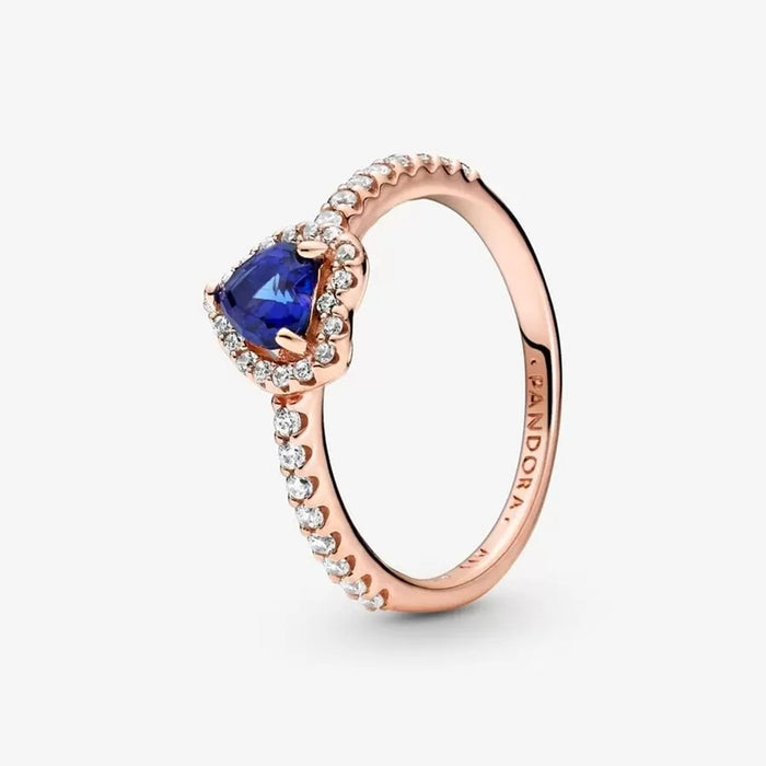 "PANDORA : Sparkling Blue Elevated Heart Ring - PANDORA : Sparkling Blue Elevated Heart Ring"