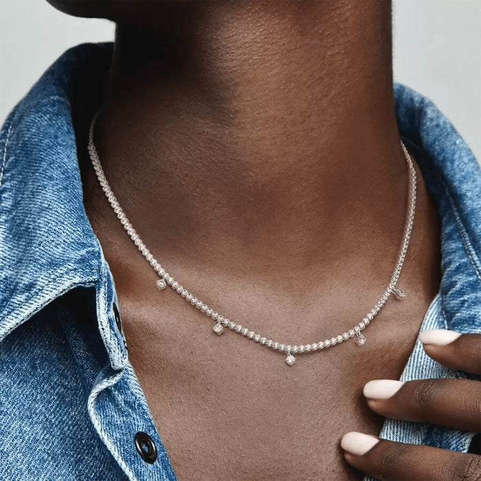 "PANDORA : Sparkling Drop Collier Necklace (16.9\") -"