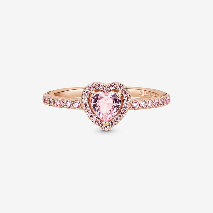 "PANDORA : Sparkling Elevated Heart Ring -"