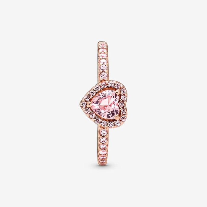 "PANDORA : Sparkling Elevated Heart Ring -"