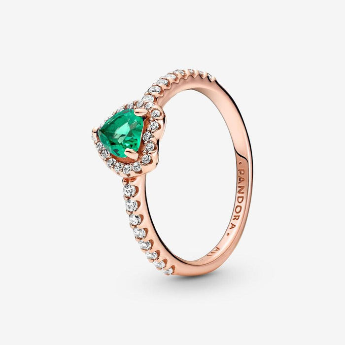 "PANDORA : Sparkling Elevated Heart Ring -"