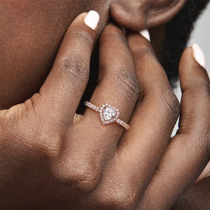 "PANDORA : Sparkling Elevated Heart Ring - PANDORA : Sparkling Elevated Heart Ring"