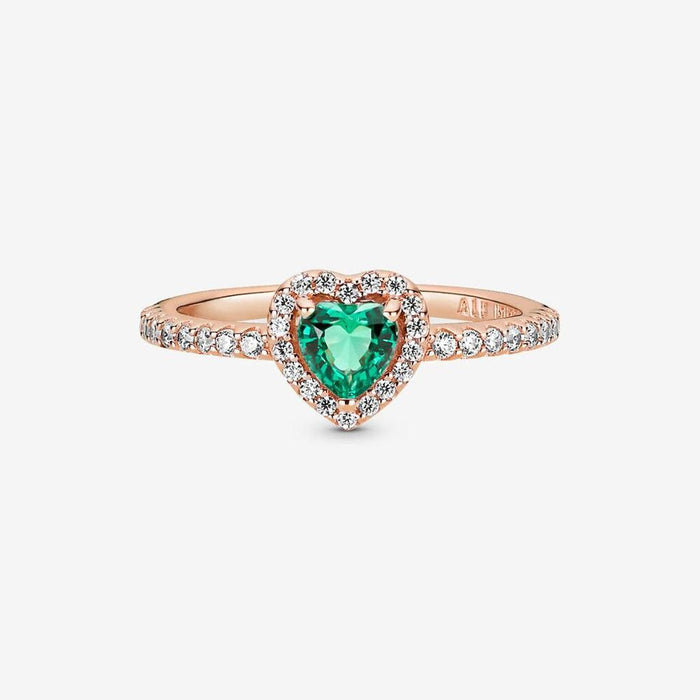 "PANDORA : Sparkling Elevated Heart Ring -"
