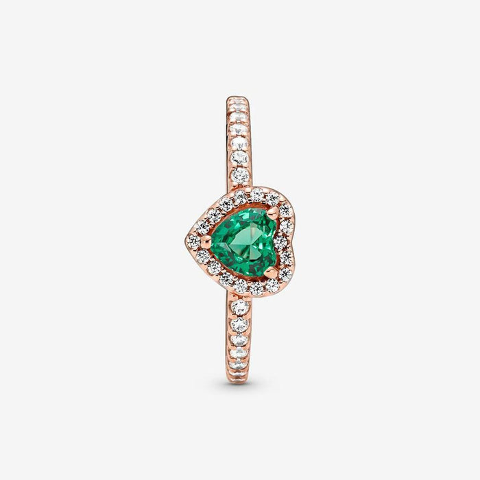 "PANDORA : Sparkling Elevated Heart Ring -"