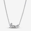 PANDORA : Sparkling Handwritten Love Collier Necklace - Sterling Silver - PANDORA : Sparkling Handwritten Love Collier Necklace - Sterling Silver