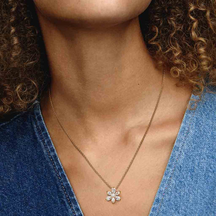 PANDORA : Sparkling Herbarium Cluster Pendant Necklace - PANDORA : Sparkling Herbarium Cluster Pendant Necklace