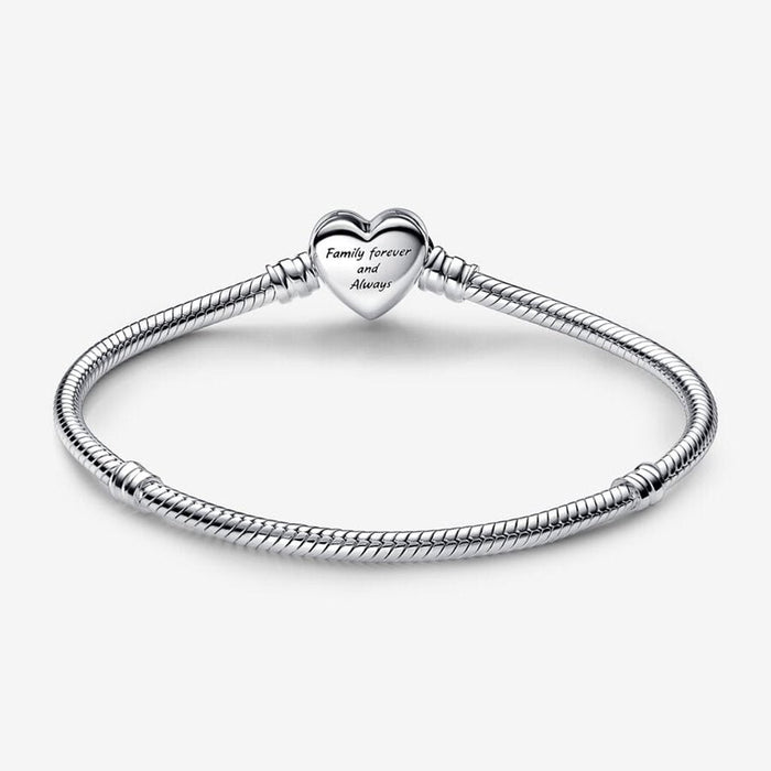 "PANDORA : Pandora Moments Sparkling Infinity Heart Clasp Snake Chain Bracelet -"