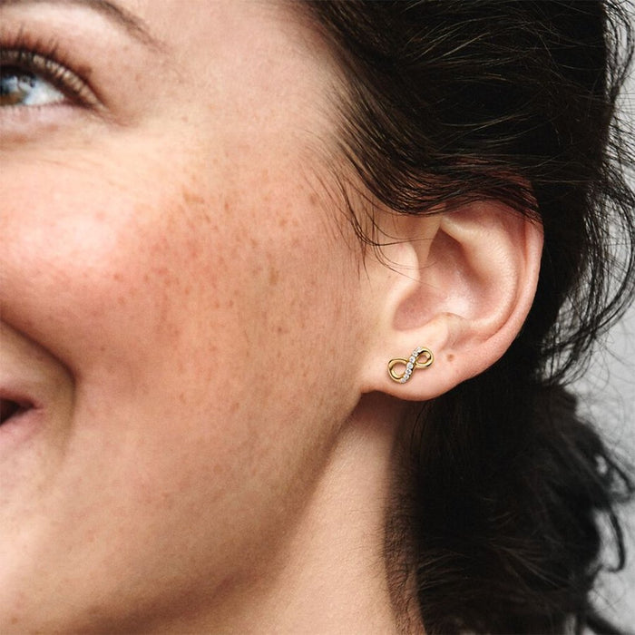 "PANDORA : Sparkling Infinity Stud Earrings -"