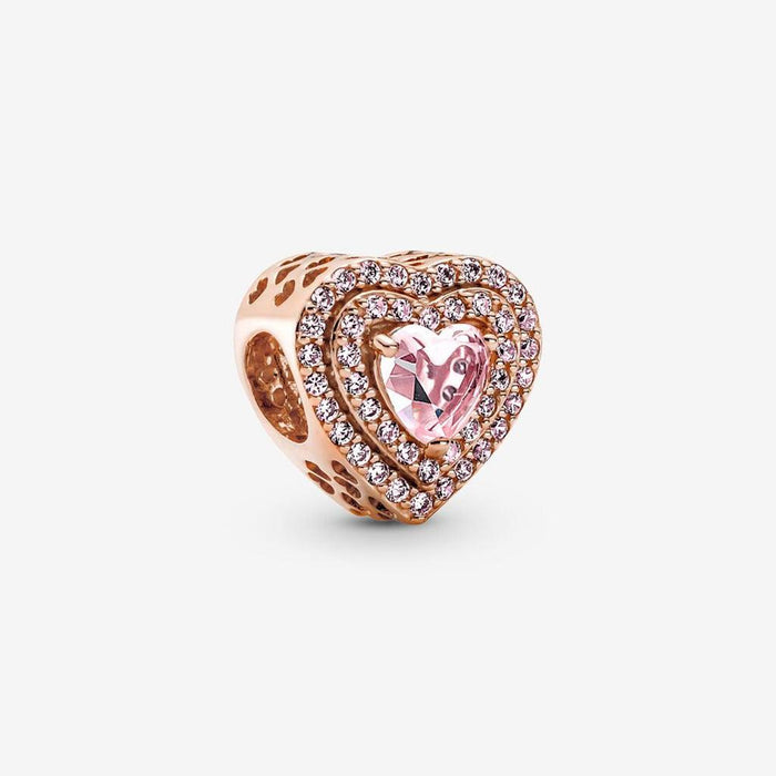 "PANDORA : Sparkling Levelled Heart Charm -"