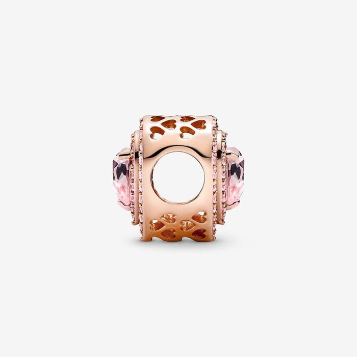 "PANDORA : Sparkling Levelled Heart Charm -"