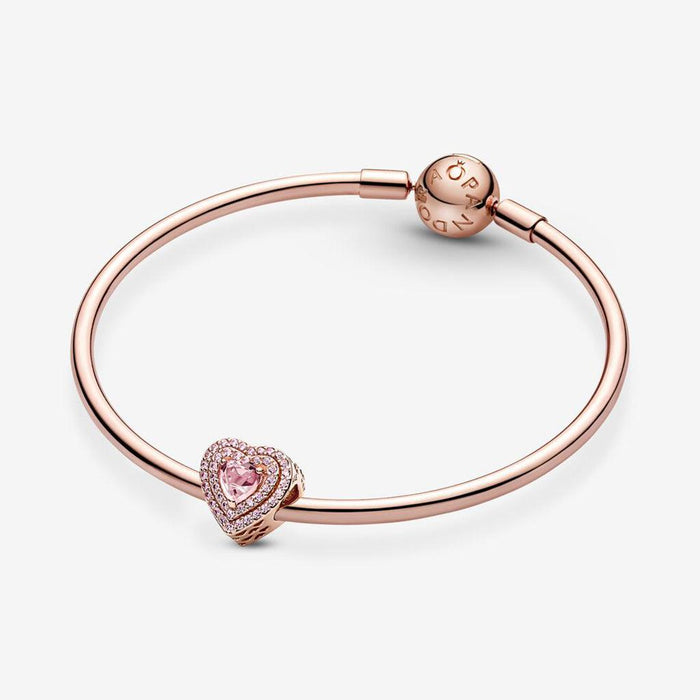 "PANDORA : Sparkling Levelled Heart Charm -"