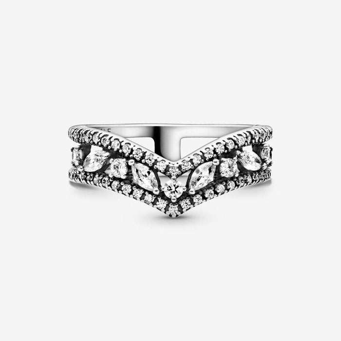 "PANDORA : Sparkling Marquise Double Wishbone Ring -"