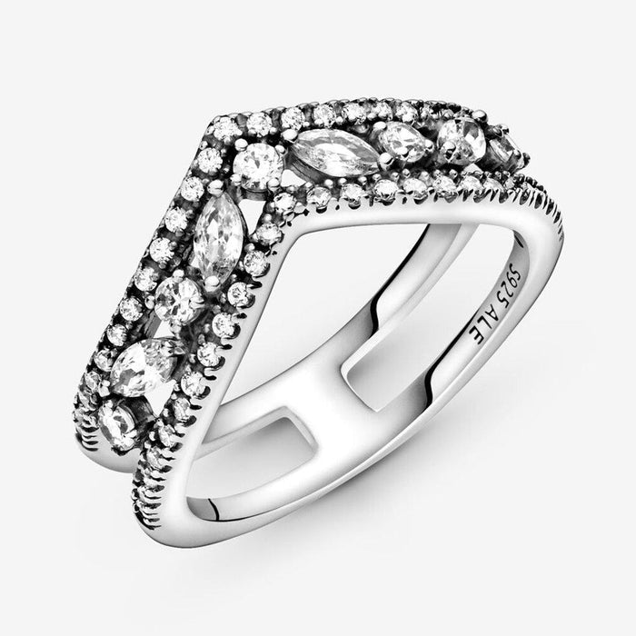 "PANDORA : Sparkling Marquise Double Wishbone Ring -"